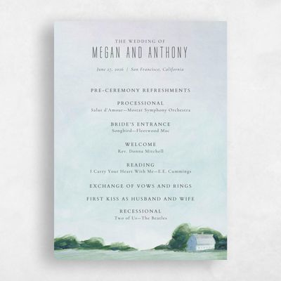 Seafoam, Blue Wedding Program - Whitaker