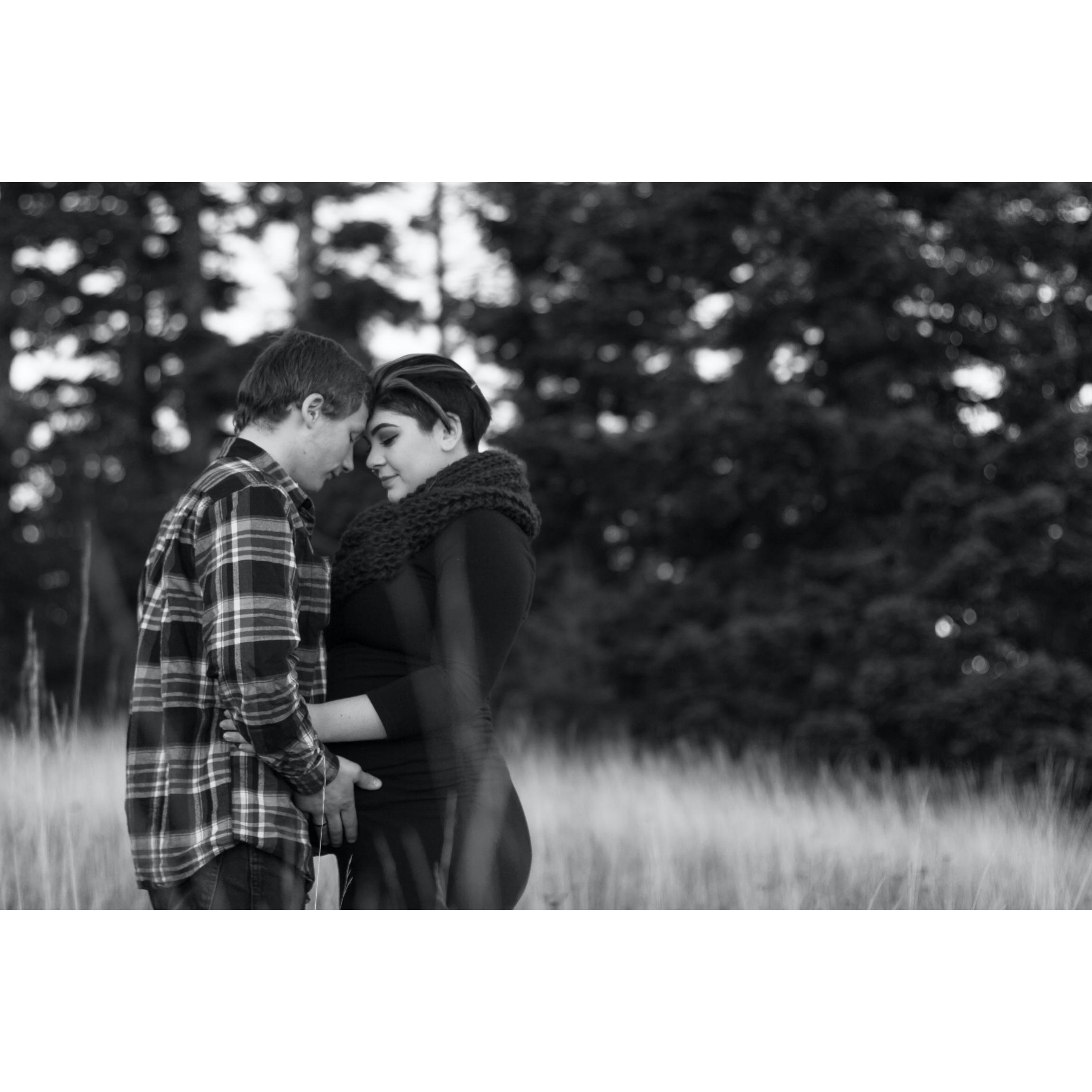 Our maternity photos on Mary's Peak here in Corvallis