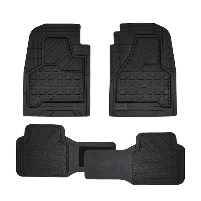 Dickies 3-Piece Black Adjustable-Runner Truck Floor Mats, Heavy-Duty Mats for Trucks — Black