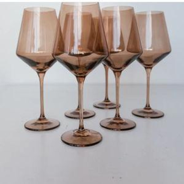 Estelle Colored Stemware Wine Glass - Amber Smoke