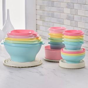 Tupperware Heritage Collection 36 Piece Food Storage Container Set in Vintage Colors