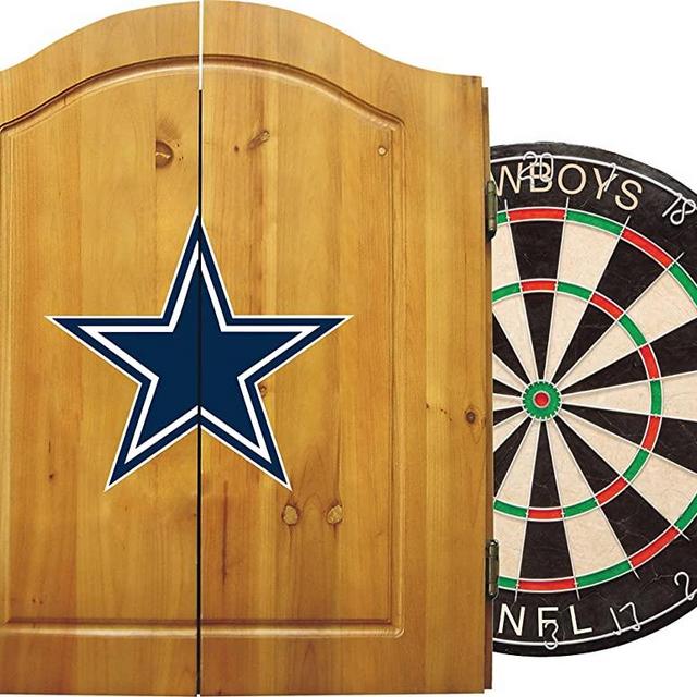 Imperial Officially Licensed NFL Merchandise: Dart Cabinet Set with Steel Tip Bristle Dartboard and Darts