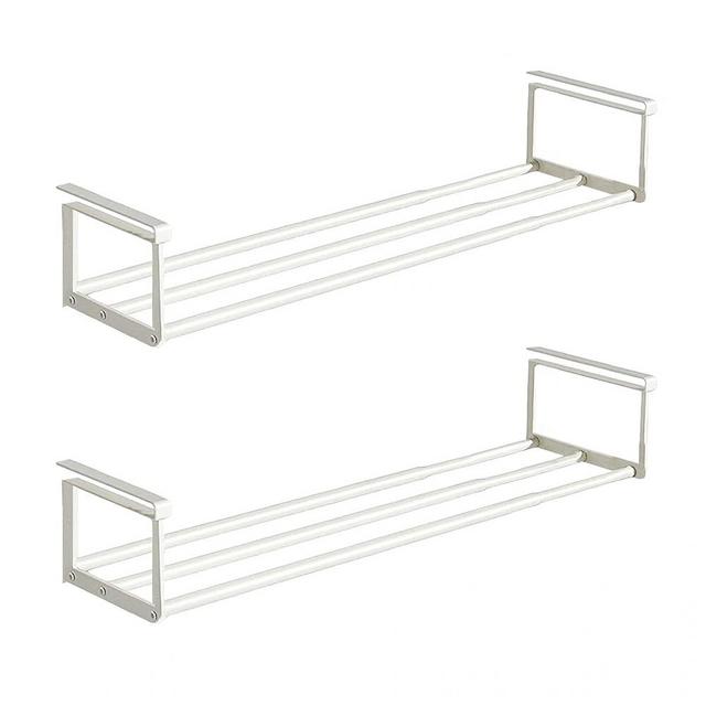 HGZBS Expandable Shoe Rack Organizer - Adjustable Shoe Rack & Under Cabinet Shelf - for Shoe or Clothing Storage and Organization, Under Shelf Storage (White,2Pcs)
