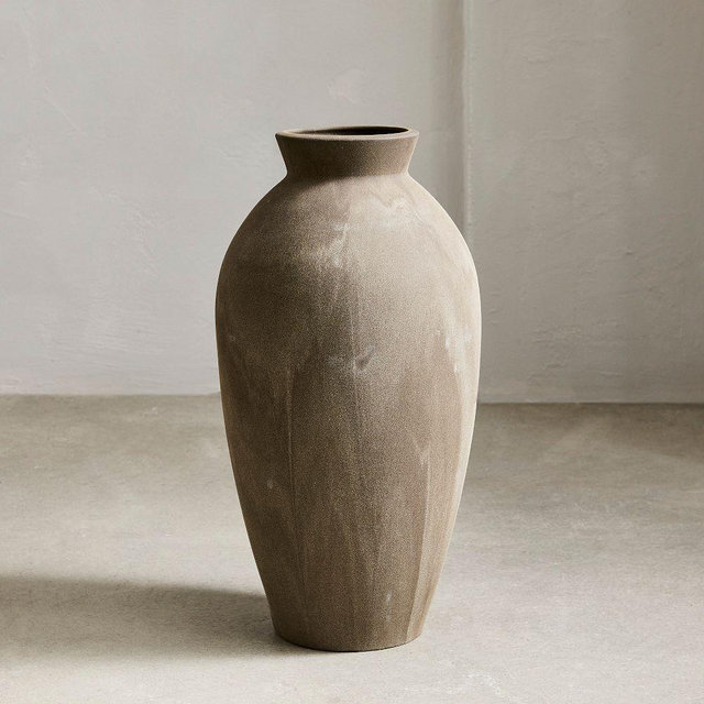 Sahar Ceramic Floor Vase, Dark Brown, 20 Inches