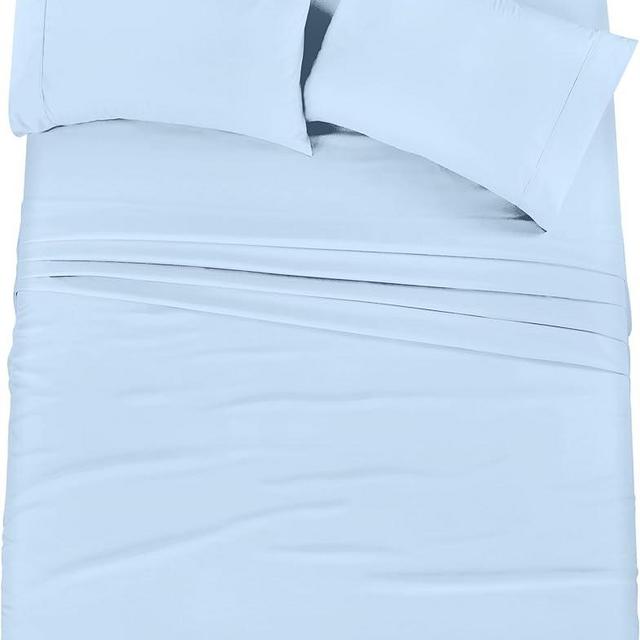 Utopia Bedding Queen Bed Sheets Set - 4 Piece Bedding - Brushed Microfiber - Shrinkage and Fade Resistant - Easy Care (Queen, Ice Blue)