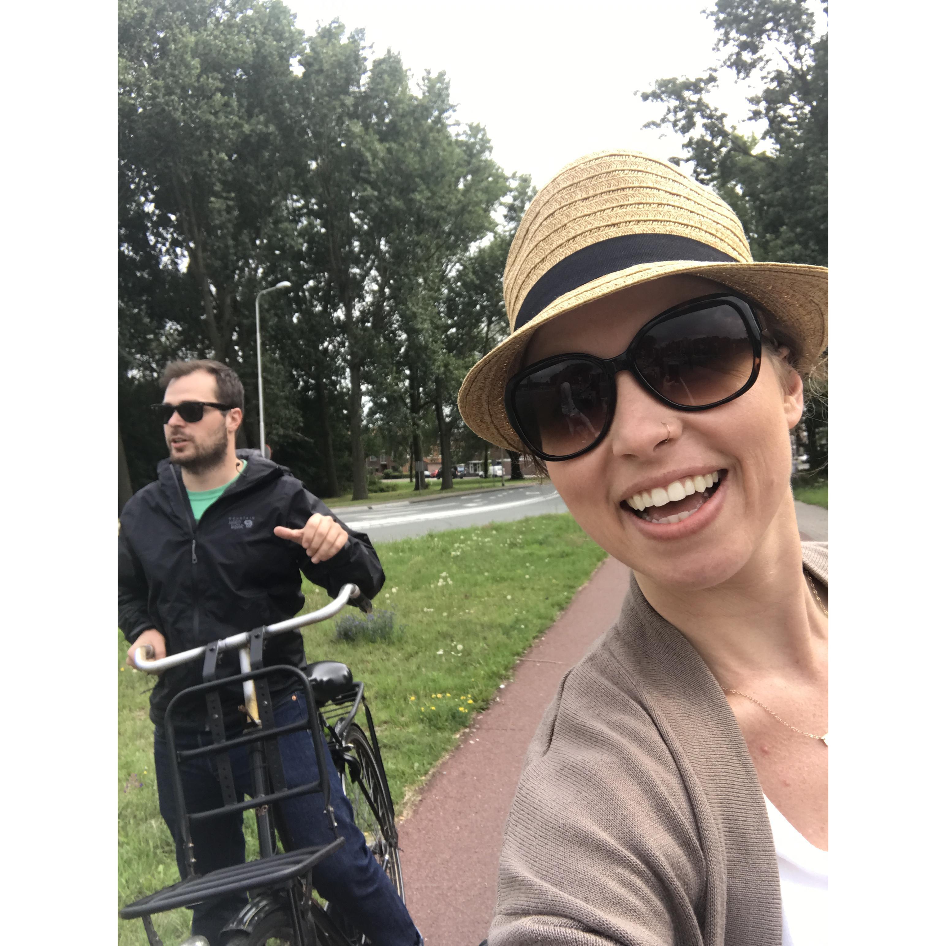 Oh, you know... just biking in Amsterdam.