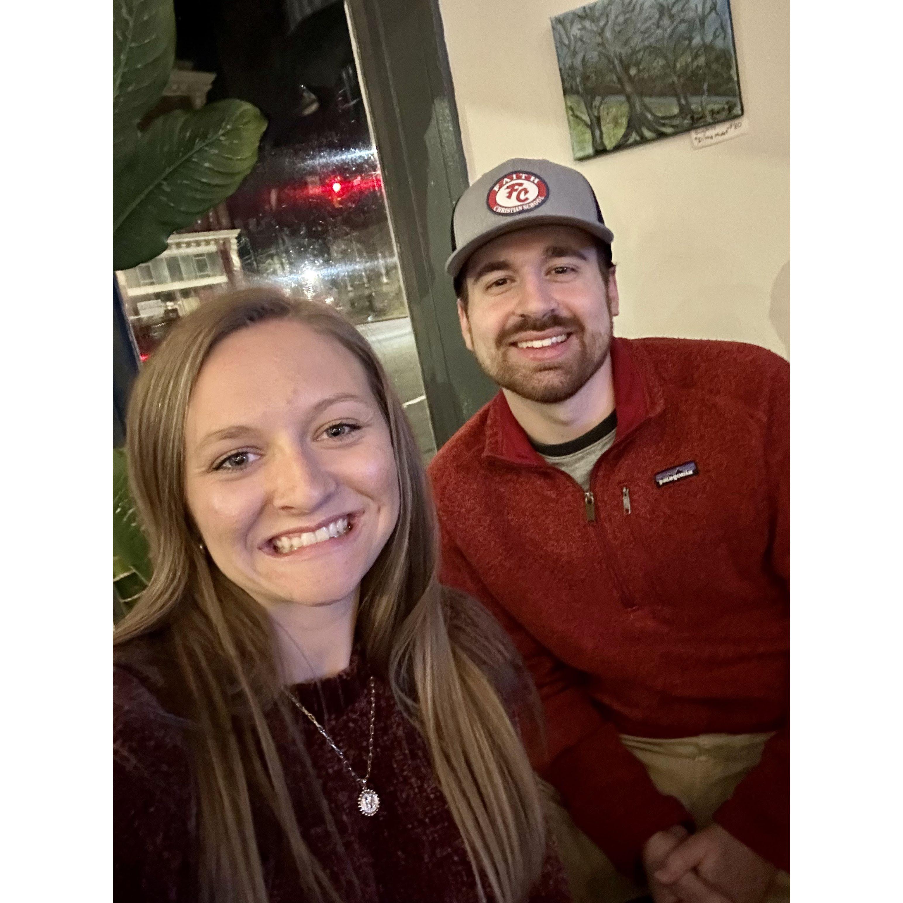 February 25, 2023: Our first date. We met at Larema Coffee House. This picture is from one of our first few dates there.