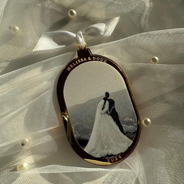 Photo Ornament | First Christmas Married Ornament | Personalized, Christmas, Gift, Married, Couple, Engagement, Christmas tree