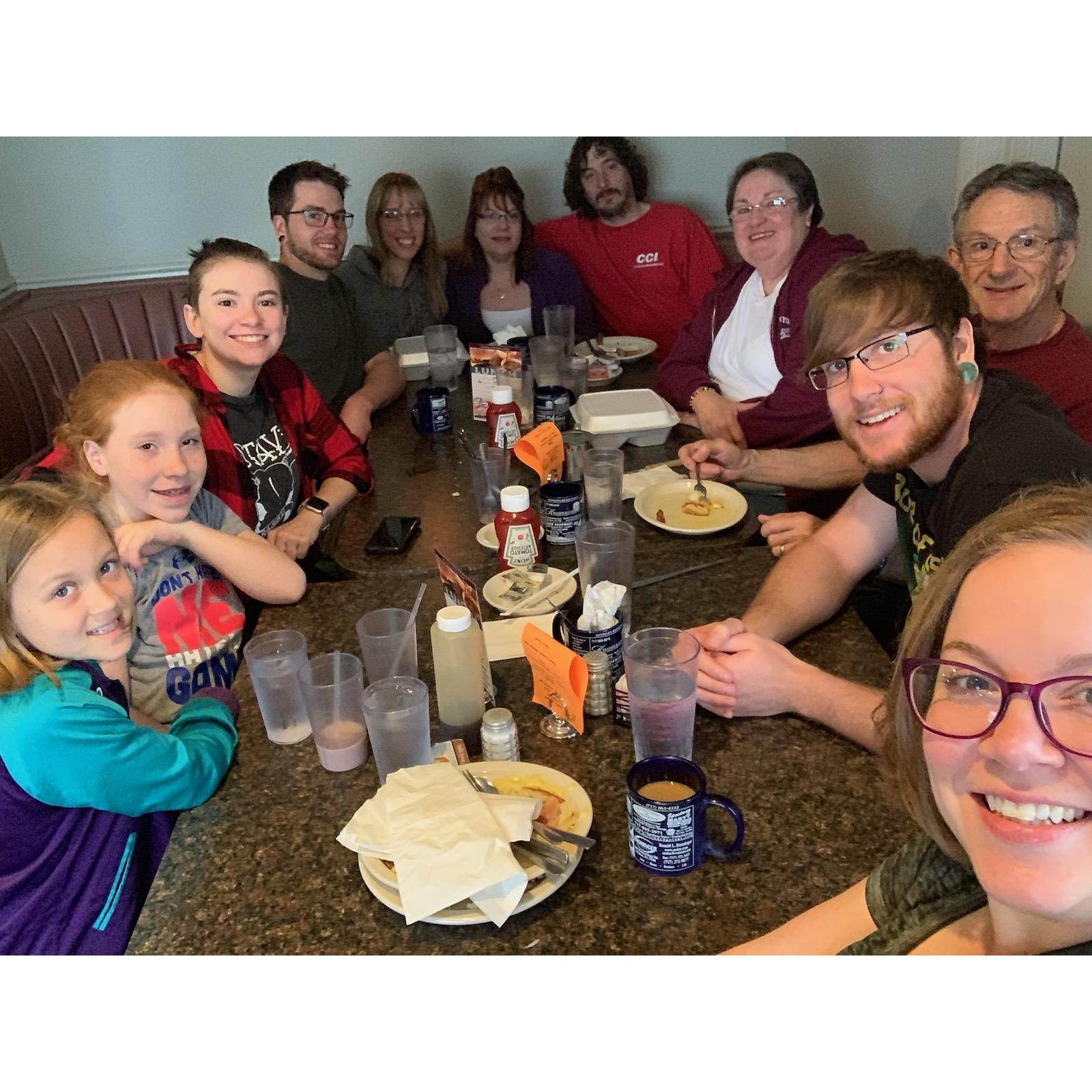 Easter breakfast with Aaron's family.