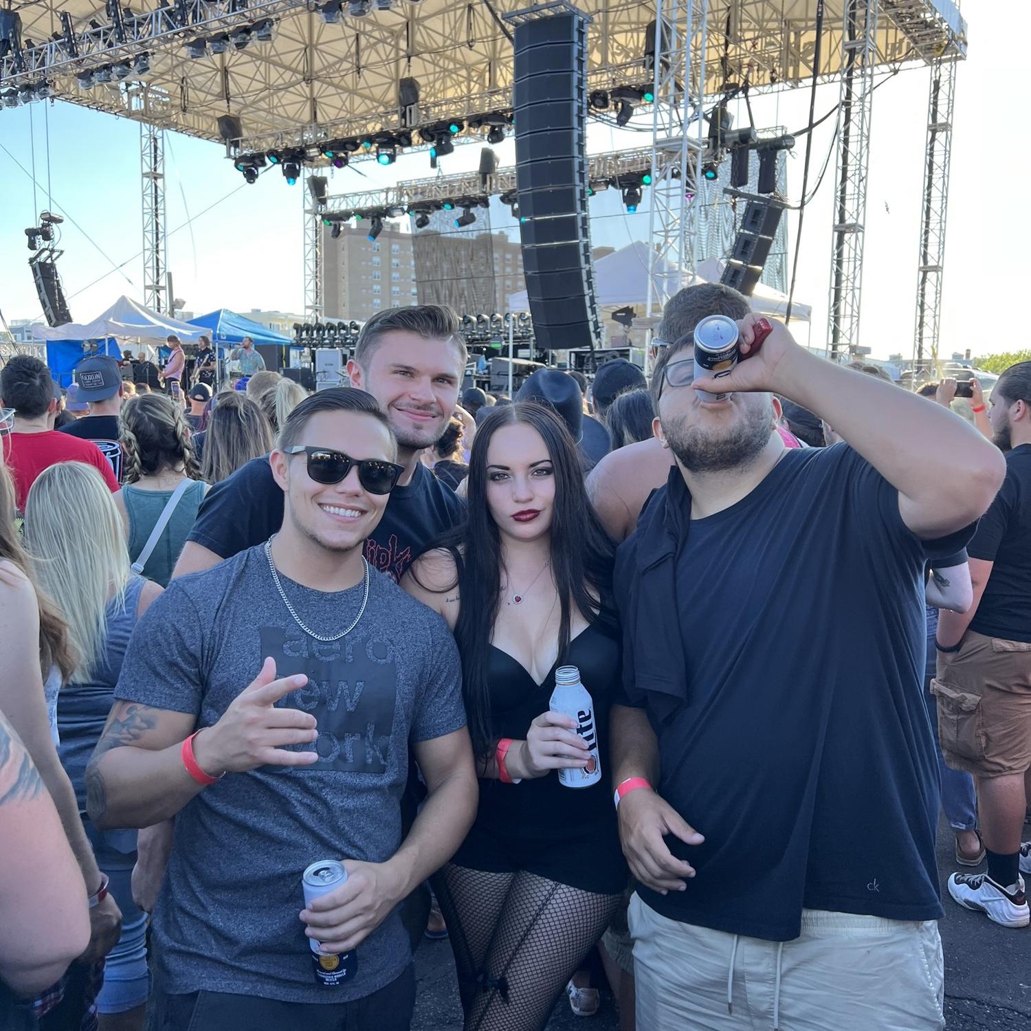 Izabella and Konnor and friends at the Senses Fail, The Used and Rise Against concert at the stone pony in Asbury Park, New Jersey ! Izabellas first time crowd surfing !