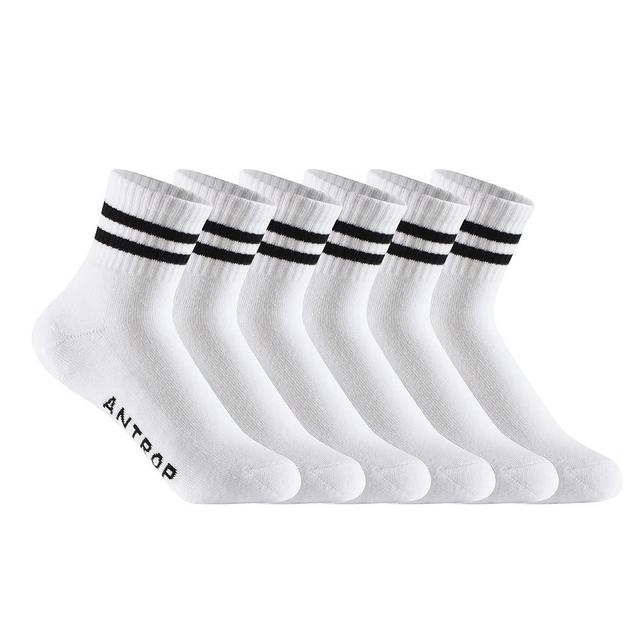 Antrop WoMen Quarter Crew Cotton Heel Tab Athletic Running Cushion Socks (6 Pairs)