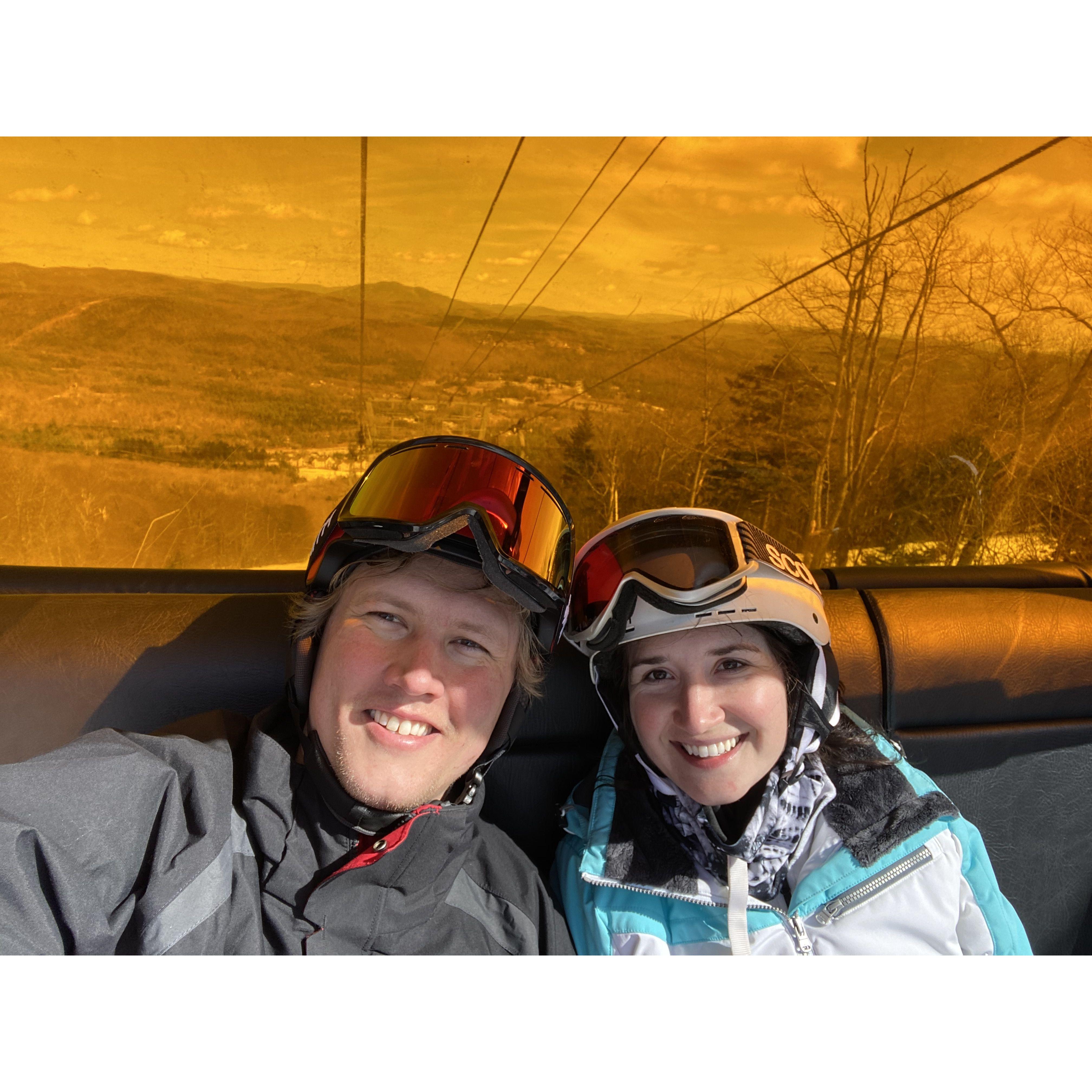 Skiing at Okemo the day before the mountain shut down because of Covid in 2020. The drive back into Manhattan the next day was so eerie.