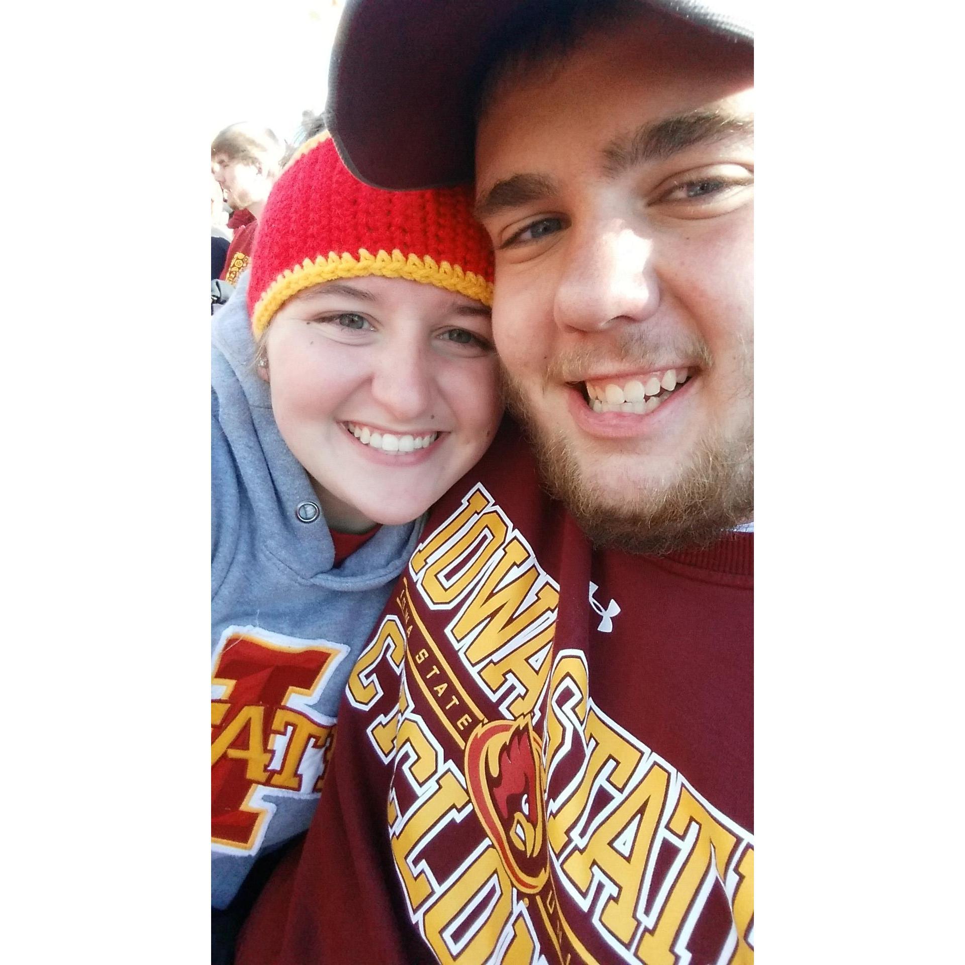 One of the many Iowa State football games we attended together while students at Iowa State.