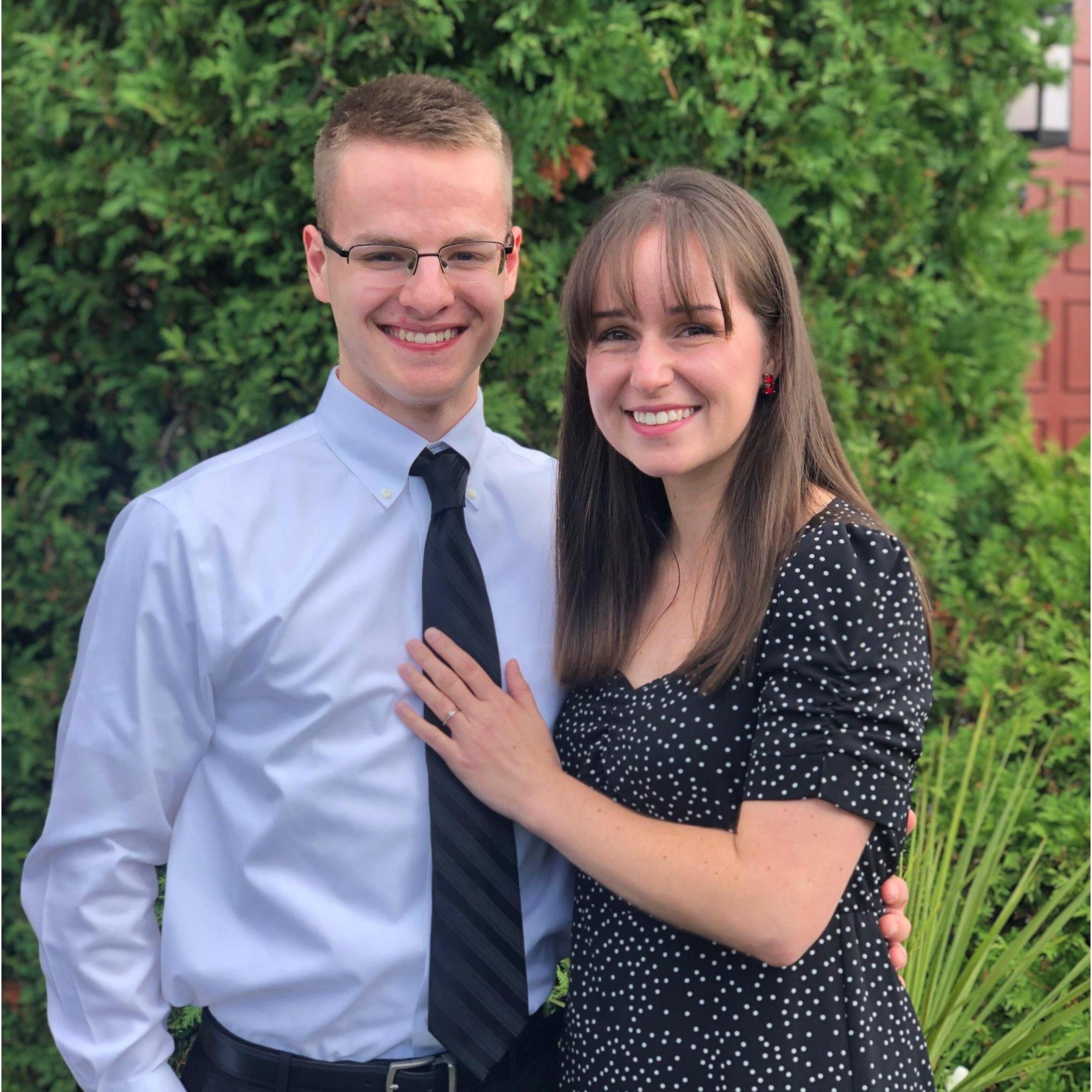 A photo taken outside of St. Bruno Church in Van Buren, ME (almost Canada!) for our friends Parise and Matt's wedding day.