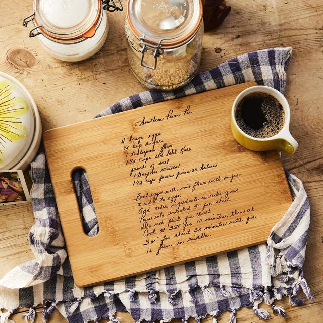 Recipe laser engraved on a  13 x 9.5 Bamboo Cutting Board - Personalized