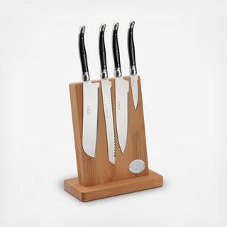 Laguiole 5-Piece Kitchen Knife Magnetic Block Set