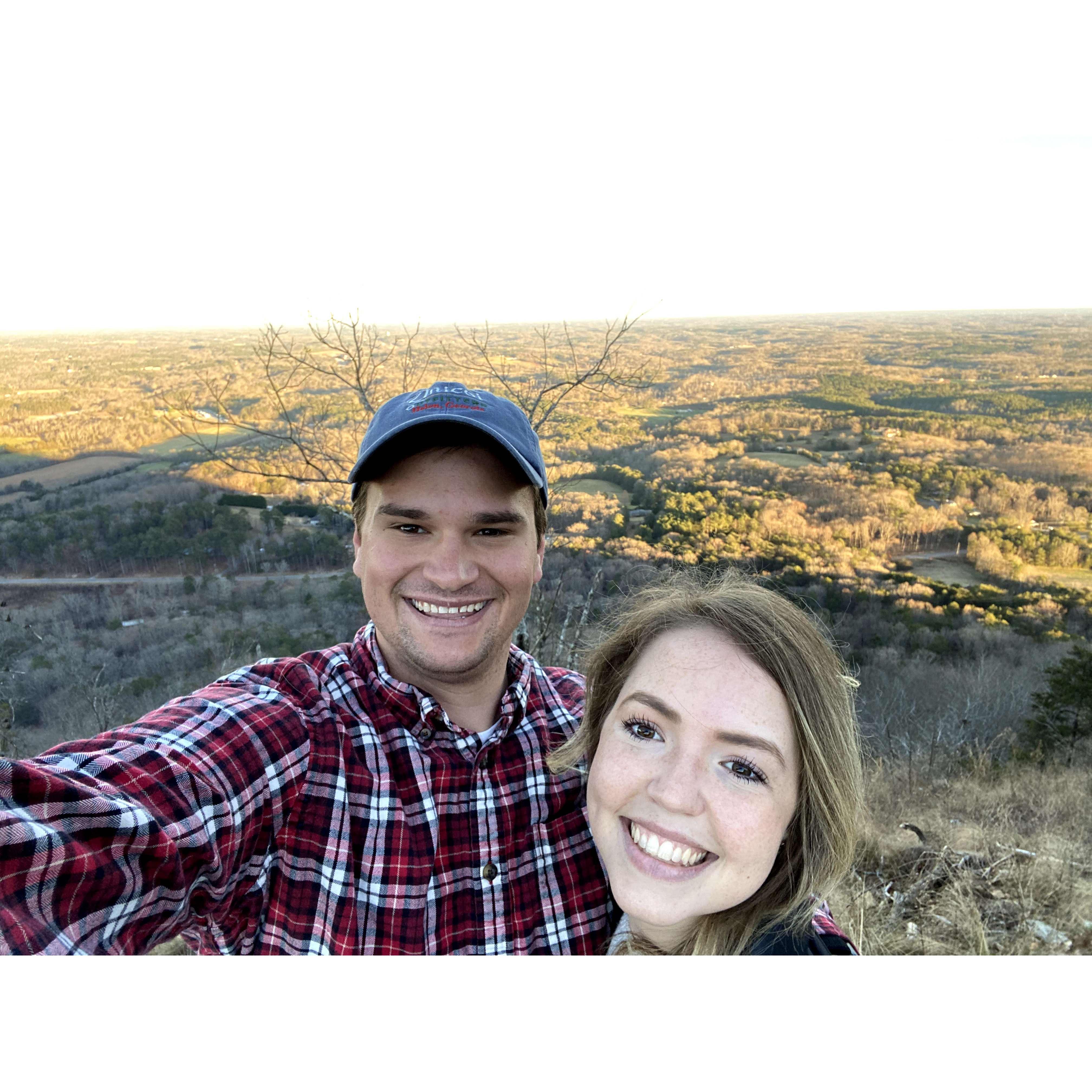 Ben showing Allison his old Toccoa stomping grounds, including the top of Currahee Mountain.