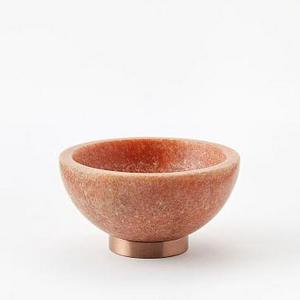 Marble + Copper Dip Bowl, Pink