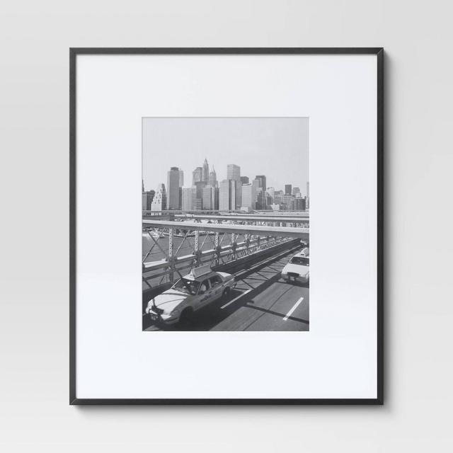 19" x 22" Matted to 11" x 14" Thin Gallery Oversized Image Frame Black - Project 62™