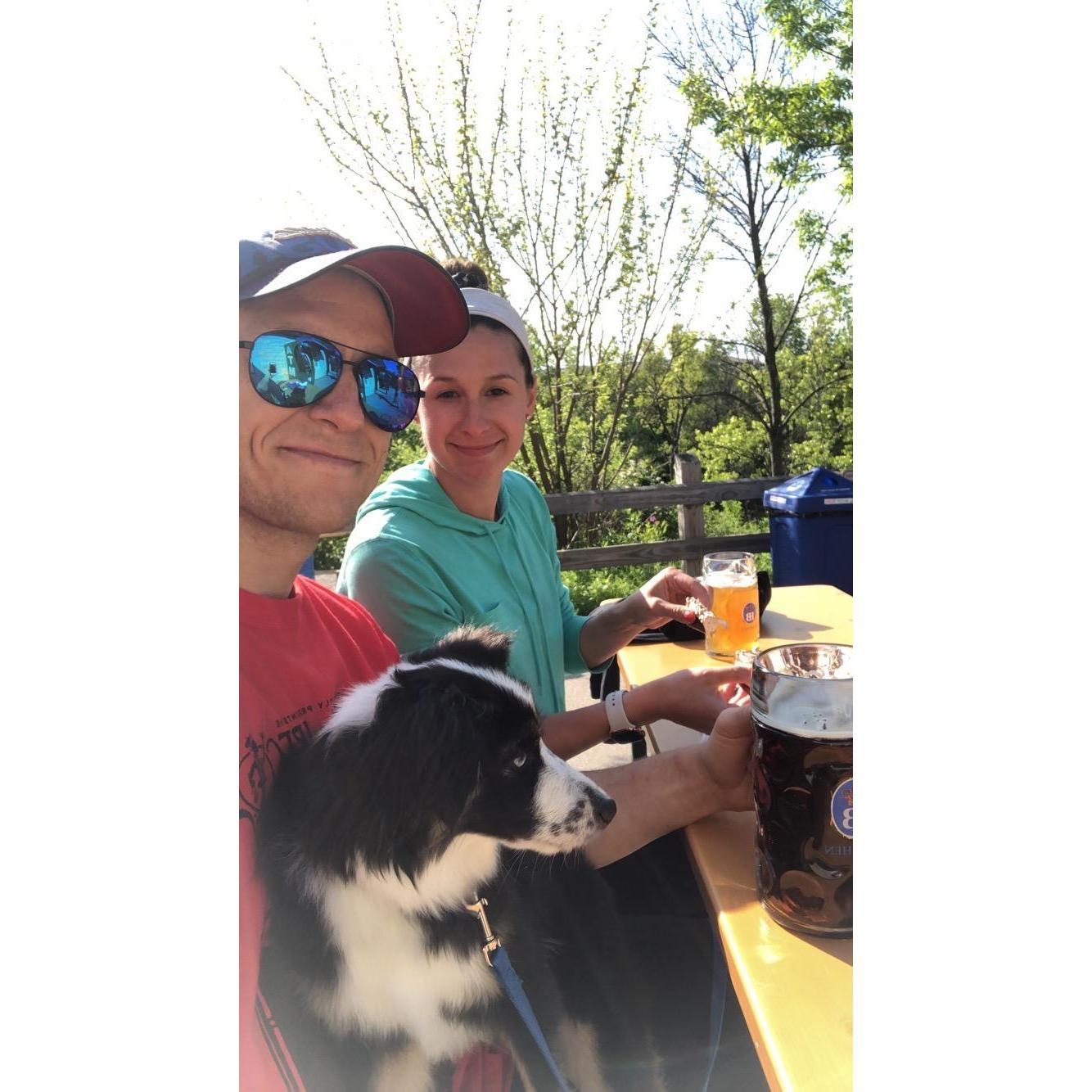 Our favorite beer garden...Estabrook Park!