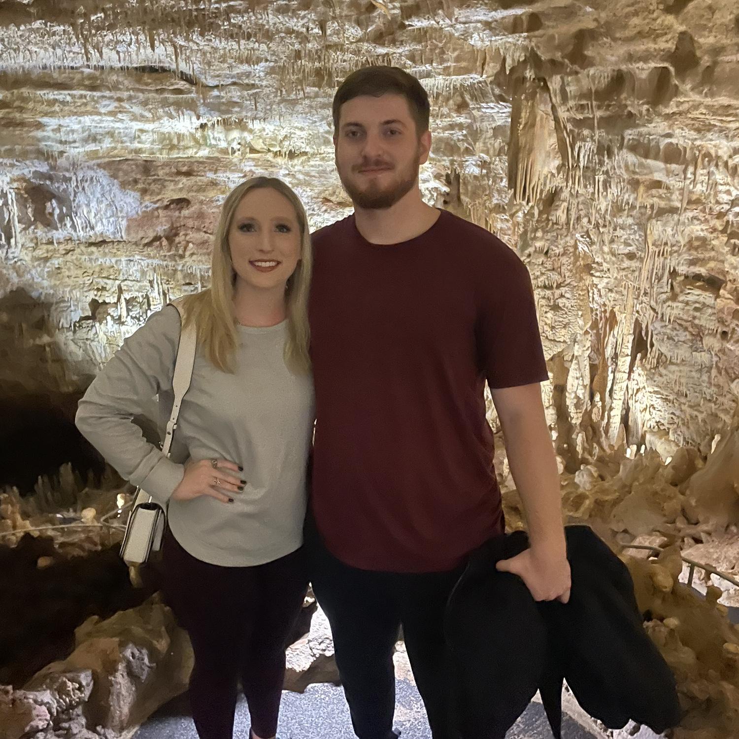 Us at Natural Bridge Caverns for our 2 year anniversary.
