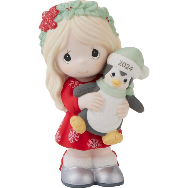 Precious Moments 2024 Christmas Figurine | Have Yourself A Merry Little Christmas Dated 2024 Bisque Porcelain Figurine | Holiday Decor & Gifts