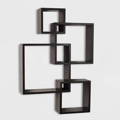 Intersecting Cube Shelves - Espresso