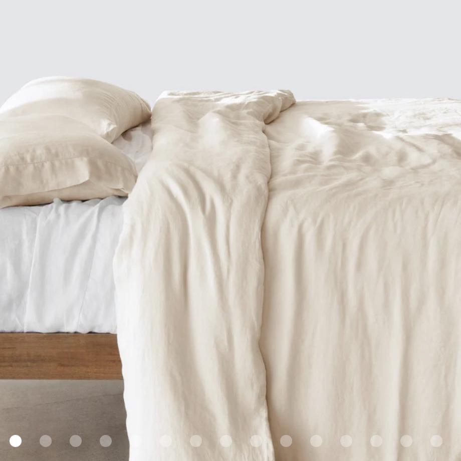 Stonewashed Linen Duvet Cover : Full / Queen in Ivory