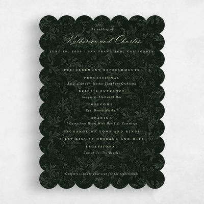 Green Scalloped Wedding Program - Emma