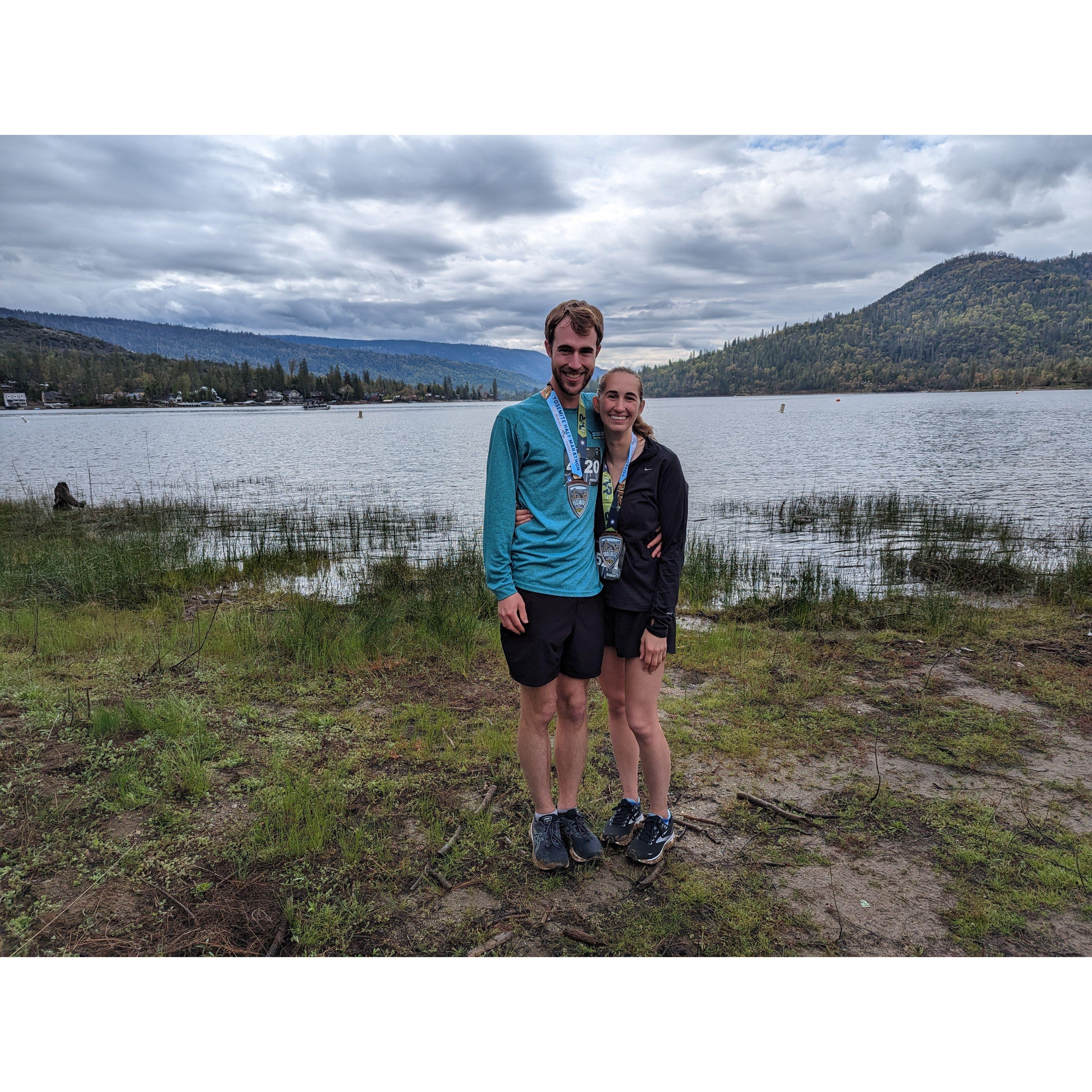 Sarah's first half marathon at Bass Lake, CA