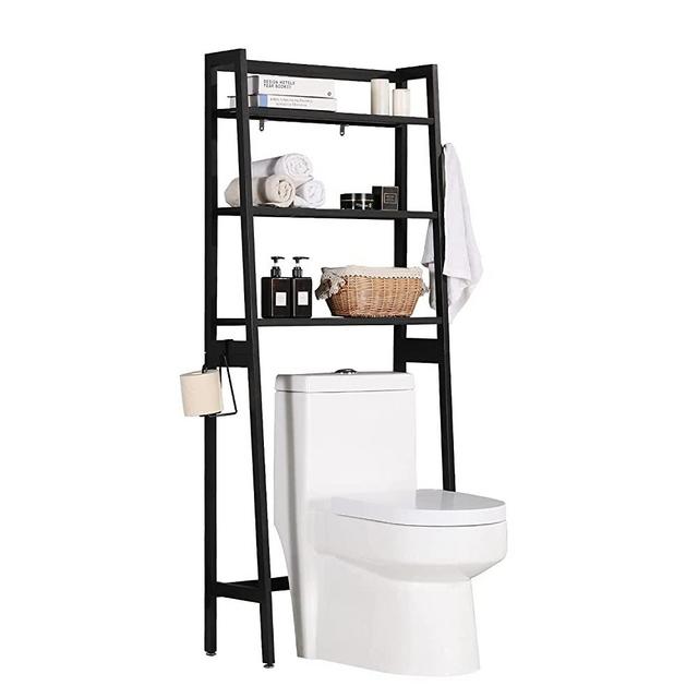 Toilet Storage Rack, 3 -Tier Over-The-Toilet Bathroom Spacesaver - 100% Wood and Easy to Assemble