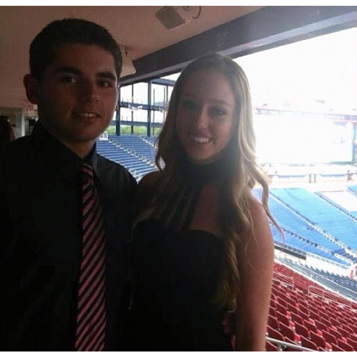 June 5, 2012 : Our first photo together at Ryan's senior ball at Gillette Stadium.