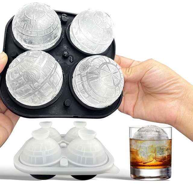 2.2" Sphere Ice Cube Molds Silicone 3D Big Ice Ball Maker Novelty Whiskey Ice Mold for Bourbon and Cola
