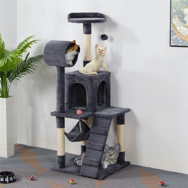 Yaheetech 51-in Plush Multi-Cat Tree & Condo