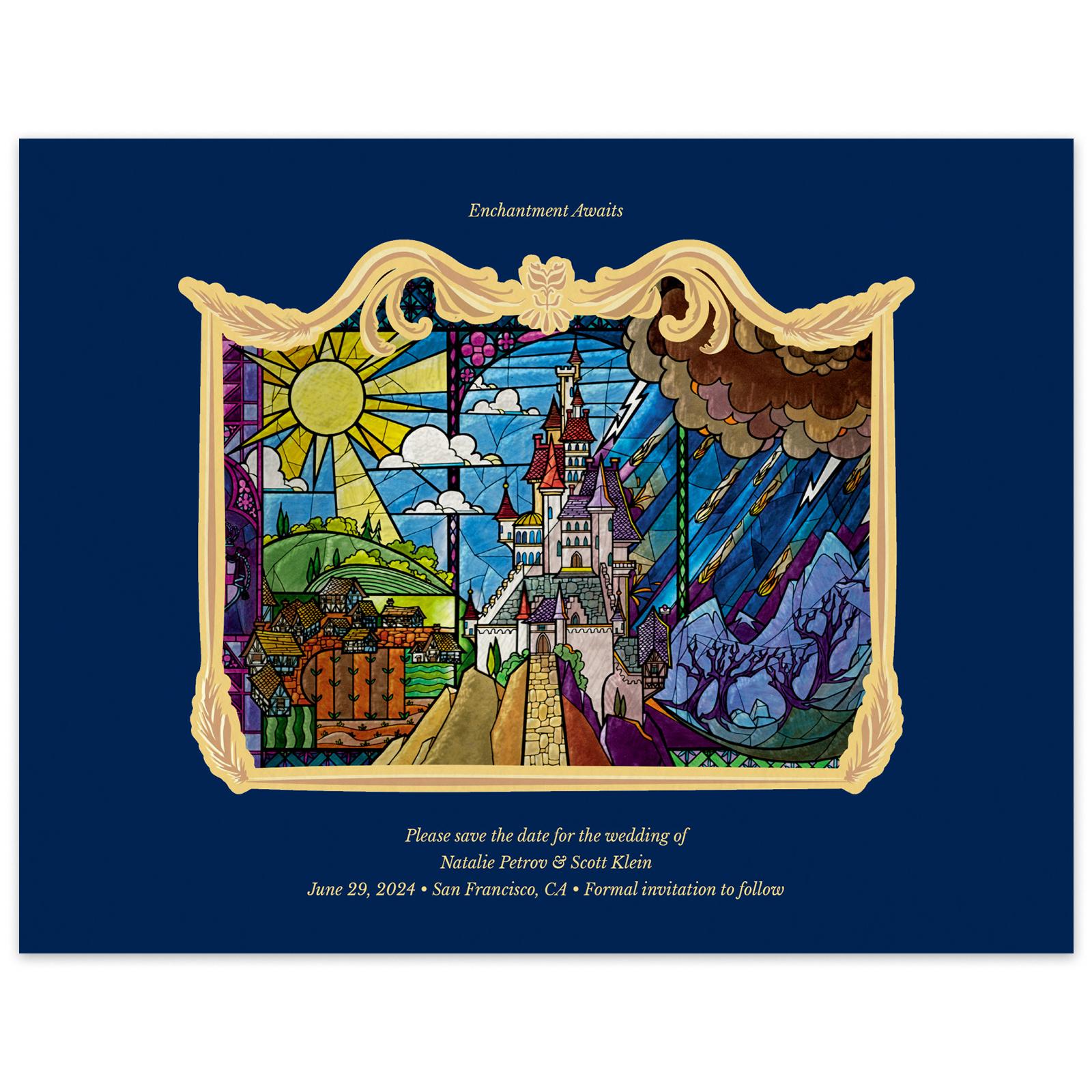 Disney Fairytale Wedding Skyline Save the Date Cards