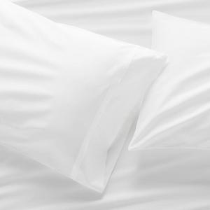 White Sateen Pillowcases King, Set of 2