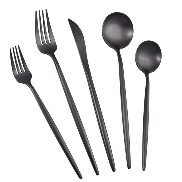 Caslon Matte Silverware Set, 20-Piece Satin Finish Stainless Steel Modern Flatware Set Service for 4,Tableware Cutlery Set for Home and Restaurant,Wedding Gift Dishwasher Safe