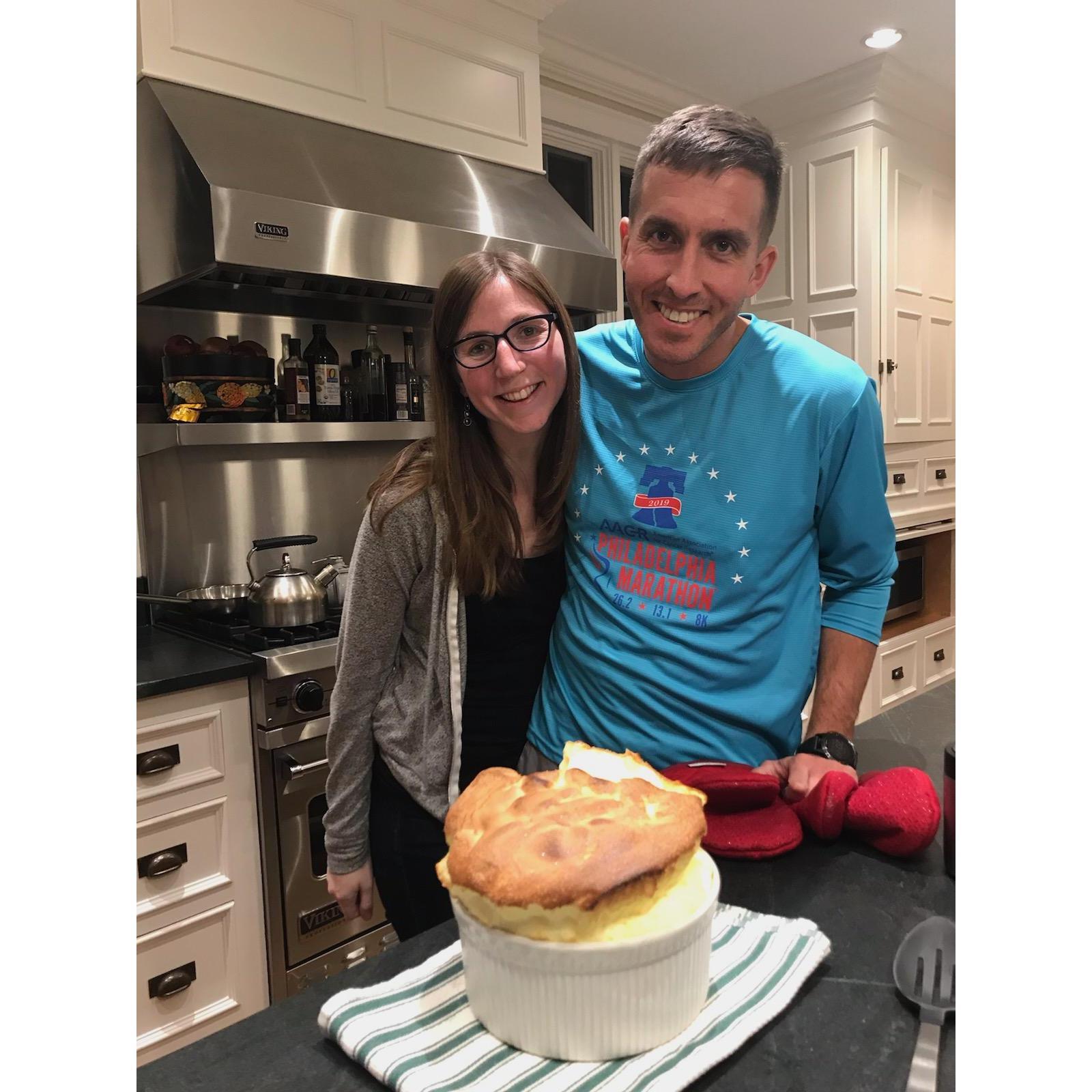Learning how to make soufflé with the Archers during Thanksgiving week 2019.