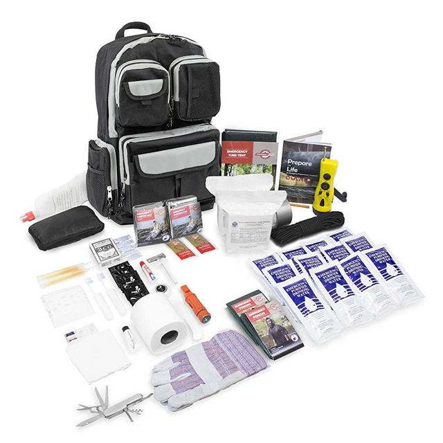 Deluxe 2 Person Urban Survival Kit - Black | 3 Day Bug-Out Bag/Go Bag