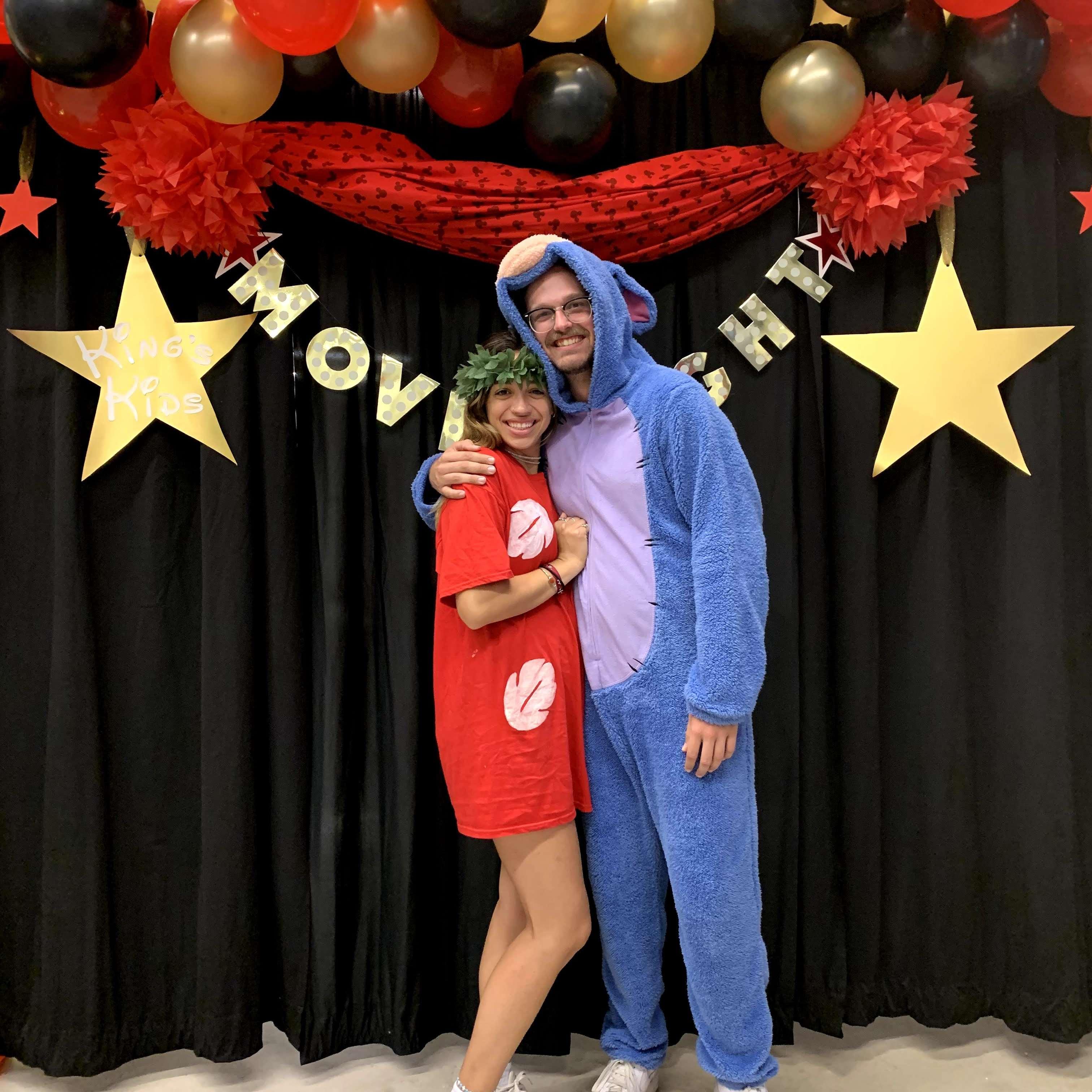 yes we dressed up in costumes for a kids summer event. no we are not moana and stitch.