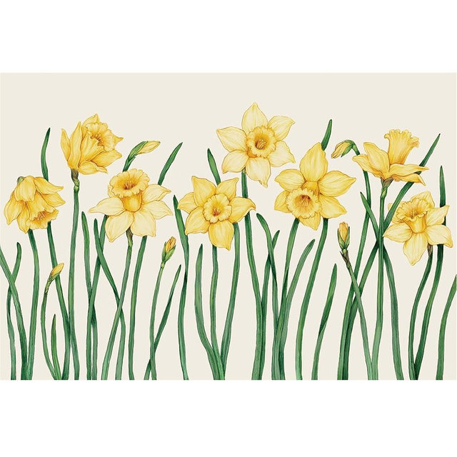 Hester & Cook Disposable Paper Placemats for Dining Table - Square Paper Mats for Parties or Weddings - 18 Sheets Per Pad Made in USA (Daffodils)