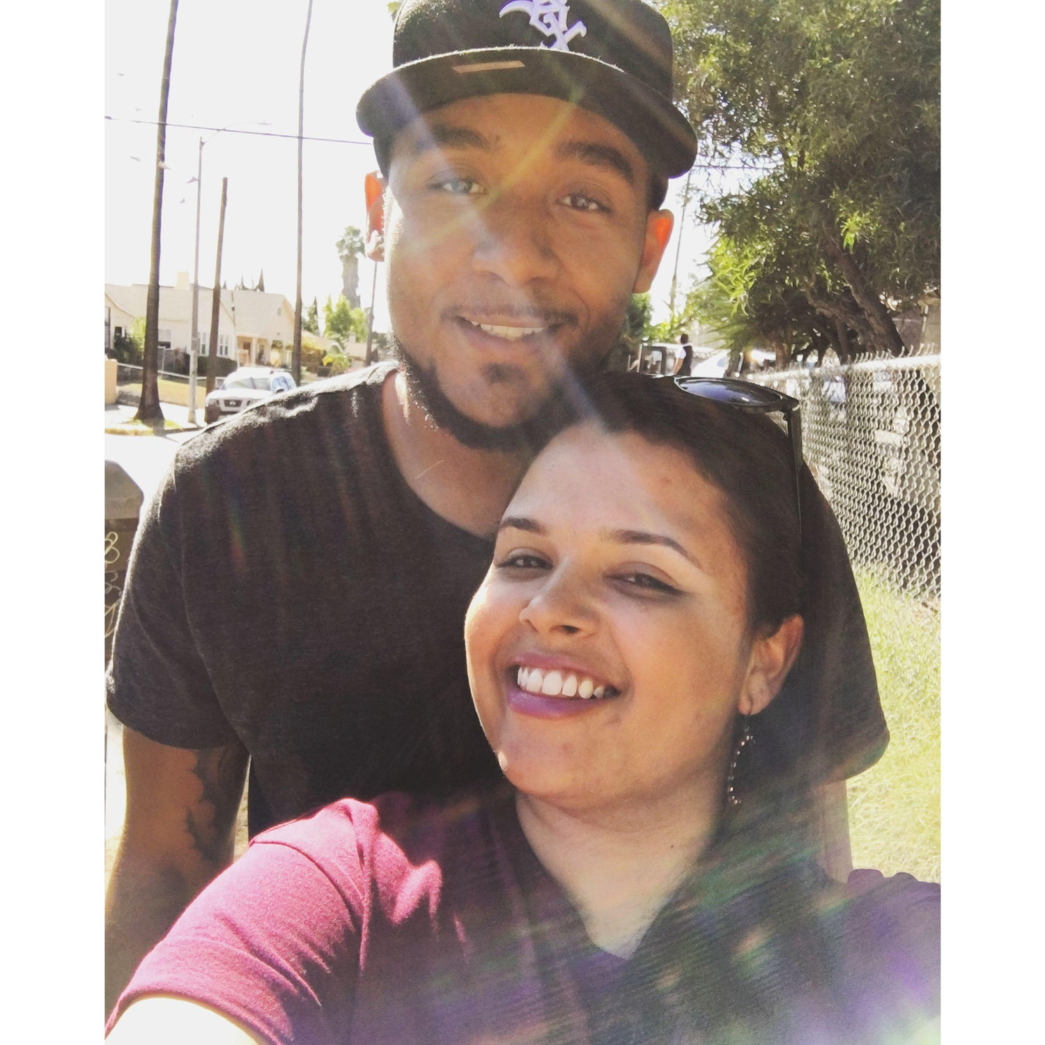 Our first official date! Walking back from Roscoe's Chicken & Waffles in November 2016.