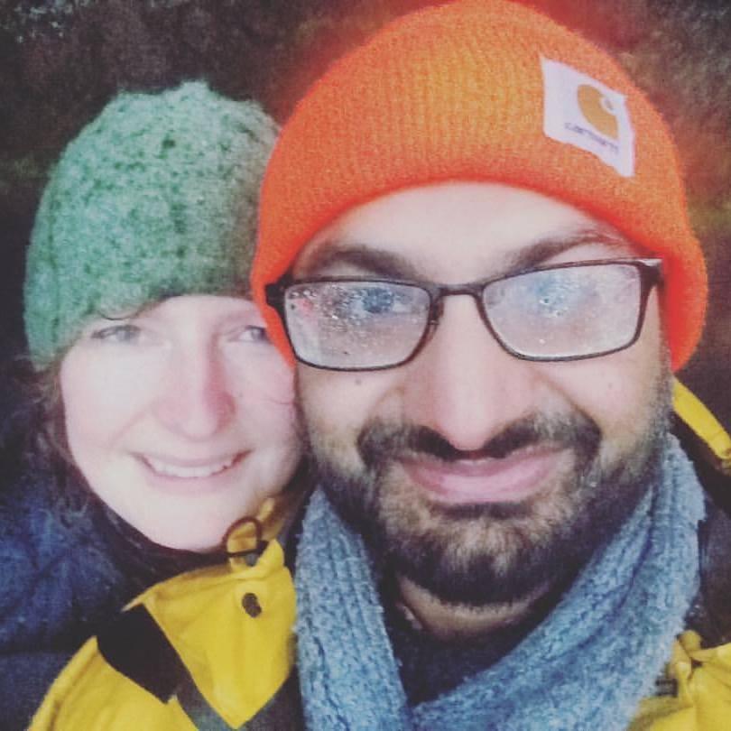 Yours truly, behind a waterfall.