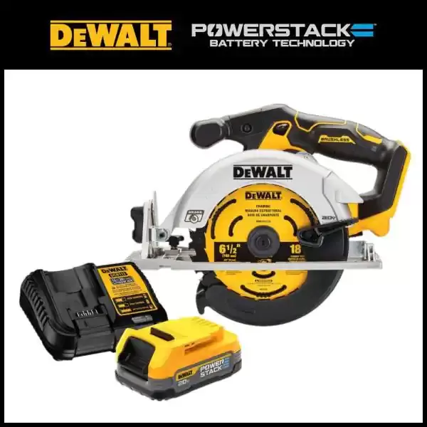 20-Volt MAX Cordless Brushless 6-1/2 in. Circular Saw (Tool-Only) w/ 20-Volt MAX POWERSTACK Compact Battery Starter Kit
