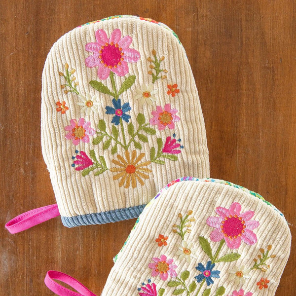 Embroidered Mini Oven Mitts, Set of 2