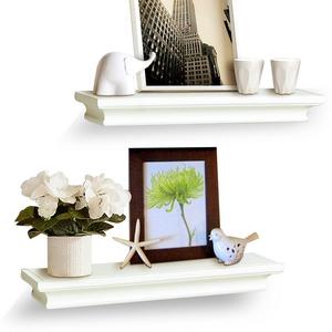 AHDECOR Floating Wall Shelves Ledge Shelf White (4 Inches Deep, Set of 2 pcs)