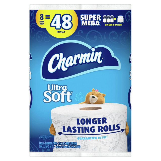 Charmin Ultra Soft Toilet Paper - 8 Super Mega Rolls