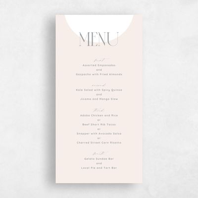 Beige Wedding Menu - Seibel