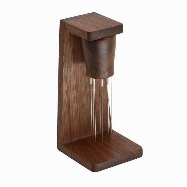 Handmade Walnut WDT Tool Espresso Distribution Tool with Magnetic Stand for Barista, 304 Stainless Steel 8 Needles 0.35mm