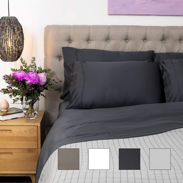 Olive + Crate Tencel Sheets Set, Hypoallergenic,Moisture Wicking Sheets, Cooling Sheets for Night Sweats, Eucalyptus Sheets, Cooling Sheets King and Queen Size, Extra Deep Pockets